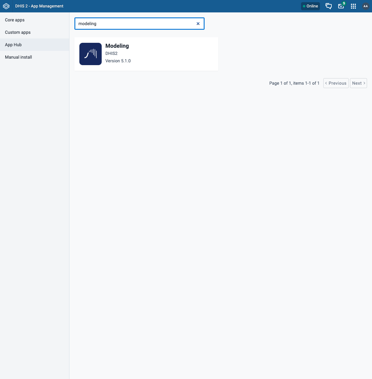 App Hub search for the Modelling app