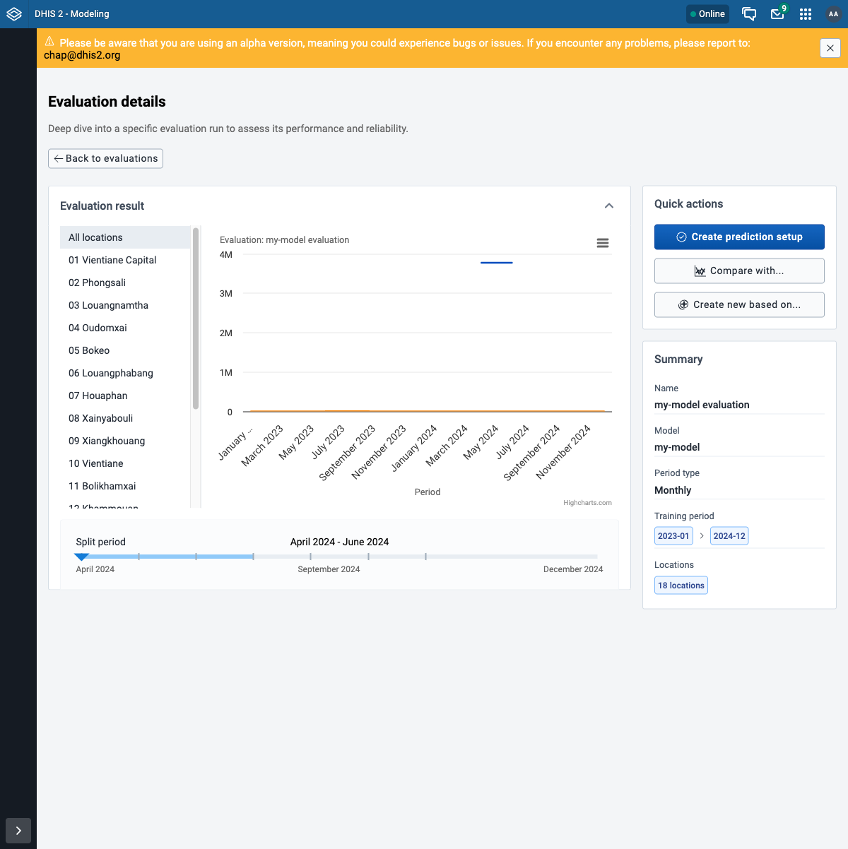 An evaluation run with your own model