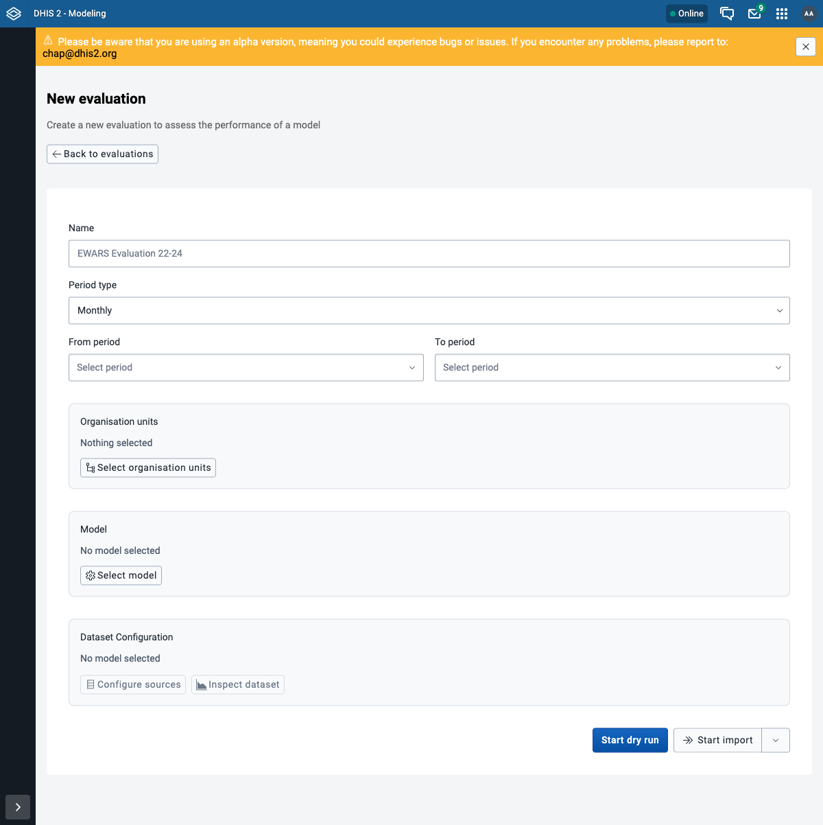 New evaluation form